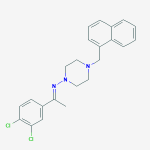 molecular formula C23H23Cl2N3 B11675822 N-[(E)-1-(3,4-dichlorophenyl)ethylidene]-4-(1-naphthylmethyl)-1-piperazinamine 