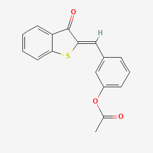 molecular formula C17H12O3S B11675854 [3-[(Z)-(3-oxo-1-benzothiophen-2-ylidene)methyl]phenyl] acetate 