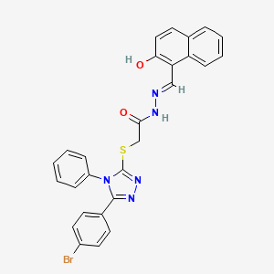 2-{[5-(4-bromophenyl)-4-phenyl-4H-1,2,4-triazol-3-yl]sulfanyl}-N'-[(E)-(2-hydroxynaphthalen-1-yl)methylidene]acetohydrazide