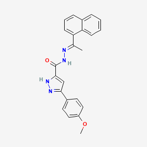 molecular formula C23H20N4O2 B11675904 3-(4-Methoxyphenyl)-N'-(1-(1-naphthyl)ethylidene)-1H-pyrazole-5-carbohydrazide 