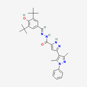 N'-[(E)-(3,5-DI-Tert-butyl-4-hydroxyphenyl)methylidene]-3',5'-dimethyl-1'-phenyl-1H,1'H-[3,4'-bipyrazole]-5-carbohydrazide