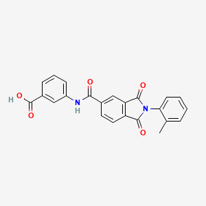 molecular formula C23H16N2O5 B11675926 3-({[2-(2-methylphenyl)-1,3-dioxo-2,3-dihydro-1H-isoindol-5-yl]carbonyl}amino)benzoic acid 