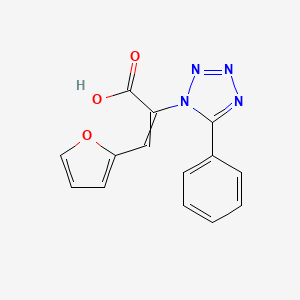 B1167593 3-(Furan-2-yl)-2-(5-phenyltetrazol-1-yl)prop-2-enoic acid CAS No. 19747-13-8