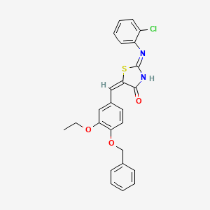 molecular formula C25H21ClN2O3S B11675953 (5E)-5-[4-(benzyloxy)-3-ethoxybenzylidene]-2-[(2-chlorophenyl)amino]-1,3-thiazol-4(5H)-one 