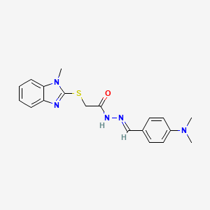 molecular formula C19H21N5OS B11675962 N'-{(E)-[4-(dimethylamino)phenyl]methylidene}-2-[(1-methyl-1H-benzimidazol-2-yl)sulfanyl]acetohydrazide 