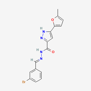 N'-[(E)-(3-bromophenyl)methylidene]-3-(5-methylfuran-2-yl)-1H-pyrazole-5-carbohydrazide