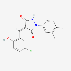 molecular formula C18H15ClN2O3 B11675971 (4Z)-4-[(5-chloro-2-hydroxyphenyl)methylidene]-1-(3,4-dimethylphenyl)pyrazolidine-3,5-dione 