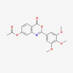 4-oxo-2-(3,4,5-trimethoxyphenyl)-4H-3,1-benzoxazin-7-yl acetate