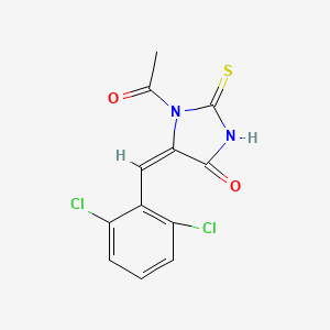 molecular formula C12H8Cl2N2O2S B11676000 (5E)-1-acetyl-5-(2,6-dichlorobenzylidene)-2-thioxoimidazolidin-4-one 