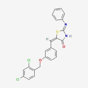 (2E,5E)-5-{3-[(2,4-dichlorobenzyl)oxy]benzylidene}-2-(phenylimino)-1,3-thiazolidin-4-one