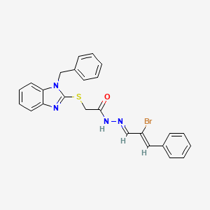 2-[(1-benzyl-1H-benzimidazol-2-yl)thio]-N'-[(E,2Z)-2-bromo-3-phenyl-2-propenylidene]acetohydrazide