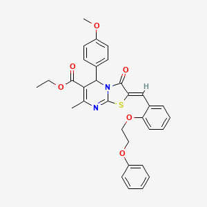 ethyl (2Z)-5-(4-methoxyphenyl)-7-methyl-3-oxo-2-[2-(2-phenoxyethoxy)benzylidene]-2,3-dihydro-5H-[1,3]thiazolo[3,2-a]pyrimidine-6-carboxylate