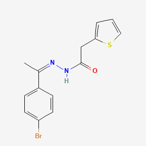 molecular formula C14H13BrN2OS B11676035 N'-[(1Z)-1-(4-bromophenyl)ethylidene]-2-(thiophen-2-yl)acetohydrazide 