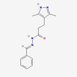 3-(3,5-dimethyl-1H-pyrazol-4-yl)-N'-[(E)-phenylmethylidene]propanehydrazide