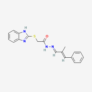 2-(1H-benzimidazol-2-ylsulfanyl)-N'-[(1E,2E)-2-methyl-3-phenylprop-2-en-1-ylidene]acetohydrazide