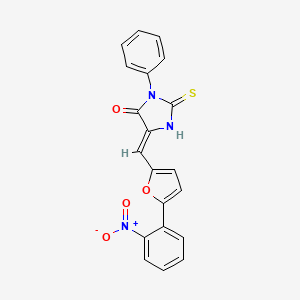 (5Z)-5-{[5-(2-nitrophenyl)furan-2-yl]methylidene}-3-phenyl-2-thioxoimidazolidin-4-one