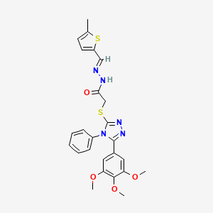 N'-[(E)-(5-methylthiophen-2-yl)methylidene]-2-{[4-phenyl-5-(3,4,5-trimethoxyphenyl)-4H-1,2,4-triazol-3-yl]sulfanyl}acetohydrazide