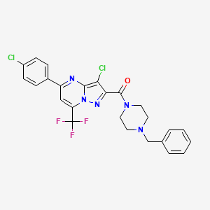 (4-Benzylpiperazin-1-yl)[3-chloro-5-(4-chlorophenyl)-7-(trifluoromethyl)pyrazolo[1,5-a]pyrimidin-2-yl]methanone