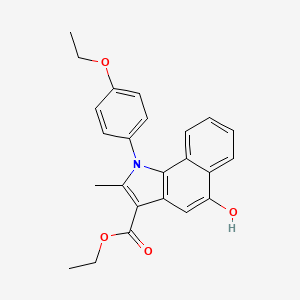 molecular formula C24H23NO4 B11676089 ethyl 1-(4-ethoxyphenyl)-5-hydroxy-2-methyl-1H-benzo[g]indole-3-carboxylate 