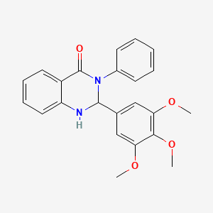 molecular formula C23H22N2O4 B11676095 3-phenyl-2-(3,4,5-trimethoxyphenyl)-2,3-dihydroquinazolin-4(1H)-one 