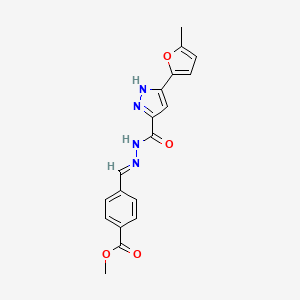 methyl 4-[(E)-({[3-(5-methyl-2-furyl)-1H-pyrazol-5-yl]carbonyl}hydrazono)methyl]benzoate