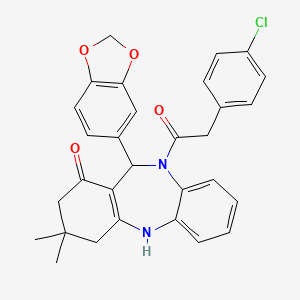 11-(1,3-benzodioxol-5-yl)-10-[(4-chlorophenyl)acetyl]-3,3-dimethyl-2,3,4,5,10,11-hexahydro-1H-dibenzo[b,e][1,4]diazepin-1-one