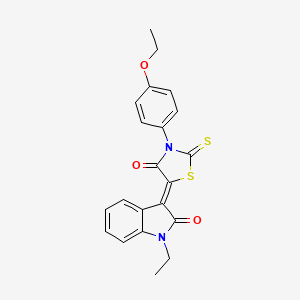 (3Z)-3-[3-(4-ethoxyphenyl)-4-oxo-2-thioxo-1,3-thiazolidin-5-ylidene]-1-ethyl-1,3-dihydro-2H-indol-2-one