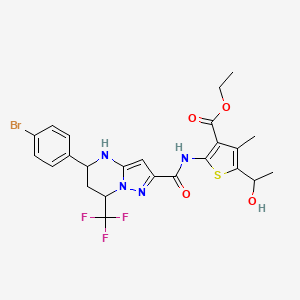 Ethyl 2-({[5-(4-bromophenyl)-7-(trifluoromethyl)-4,5,6,7-tetrahydropyrazolo[1,5-a]pyrimidin-2-yl]carbonyl}amino)-5-(1-hydroxyethyl)-4-methylthiophene-3-carboxylate