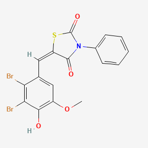 (5E)-5-(2,3-dibromo-4-hydroxy-5-methoxybenzylidene)-3-phenyl-1,3-thiazolidine-2,4-dione