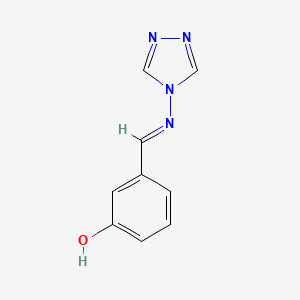 molecular formula C9H8N4O B11676170 3-[(E)-(4H-1,2,4-triazol-4-ylimino)methyl]phenol 