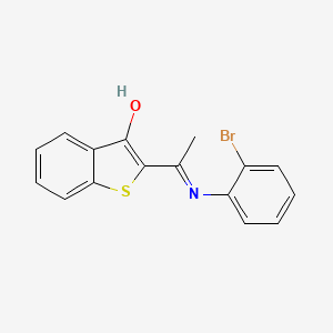 molecular formula C16H12BrNOS B11676175 (2E)-2-{1-[(2-bromophenyl)amino]ethylidene}-1-benzothiophen-3(2H)-one 