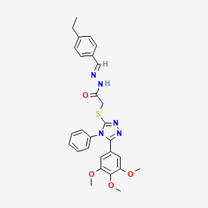 N'-[(E)-(4-ethylphenyl)methylidene]-2-{[4-phenyl-5-(3,4,5-trimethoxyphenyl)-4H-1,2,4-triazol-3-yl]sulfanyl}acetohydrazide