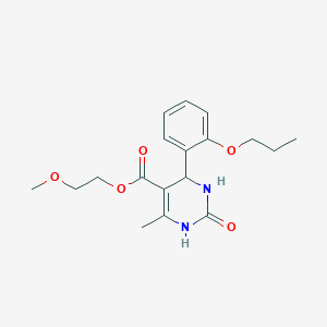 2-Methoxyethyl 6-methyl-2-oxo-4-(2-propoxyphenyl)-1,2,3,4-tetrahydropyrimidine-5-carboxylate