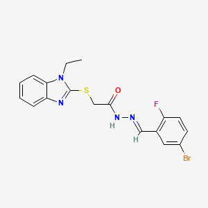 N'-(5-BR-2-Fluorobenzylidene)-2-((1-ET-1H-benzimidazol-2-YL)thio)acetohydrazide