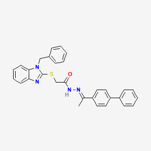 2-[(1-benzyl-1H-benzimidazol-2-yl)sulfanyl]-N'-[(1E)-1-(biphenyl-4-yl)ethylidene]acetohydrazide