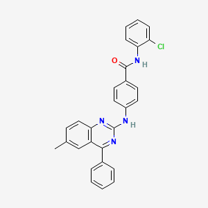 molecular formula C28H21ClN4O B11676249 N-(2-chlorophenyl)-4-[(6-methyl-4-phenylquinazolin-2-yl)amino]benzamide 