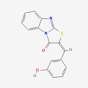 molecular formula C16H10N2O2S B11676257 2-((3-Hydroxyphenyl)methylene)thiazolo(3,2-a)benzimidazol-3(2H)-one CAS No. 41776-83-4