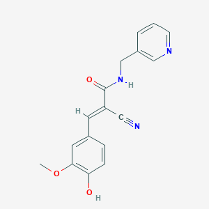 (2E)-2-cyano-3-(4-hydroxy-3-methoxyphenyl)-N-(pyridin-3-ylmethyl)prop-2-enamide