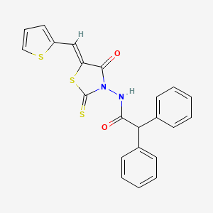 N-[(5Z)-4-oxo-5-(thiophen-2-ylmethylidene)-2-thioxo-1,3-thiazolidin-3-yl]-2,2-diphenylacetamide