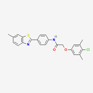 2-(4-chloro-3,5-dimethylphenoxy)-N-[4-(6-methyl-1,3-benzothiazol-2-yl)phenyl]acetamide