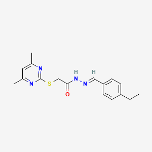 2-[(4,6-dimethylpyrimidin-2-yl)sulfanyl]-N'-[(E)-(4-ethylphenyl)methylidene]acetohydrazide