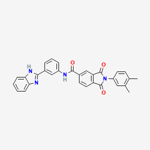 molecular formula C30H22N4O3 B11676310 N-[3-(1H-benzimidazol-2-yl)phenyl]-2-(3,4-dimethylphenyl)-1,3-dioxo-2,3-dihydro-1H-isoindole-5-carboxamide 