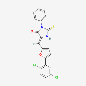 (5Z)-5-{[5-(2,5-Dichlorophenyl)furan-2-YL]methylidene}-3-phenyl-2-sulfanylideneimidazolidin-4-one