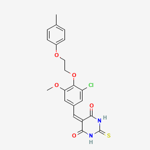 5-{3-chloro-5-methoxy-4-[2-(4-methylphenoxy)ethoxy]benzylidene}-2-thioxodihydropyrimidine-4,6(1H,5H)-dione