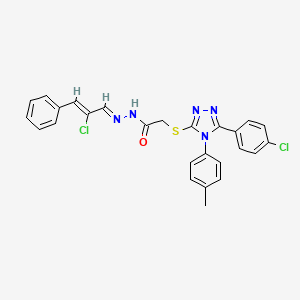 molecular formula C26H21Cl2N5OS B11676349 2-{[5-(4-chlorophenyl)-4-(4-methylphenyl)-4H-1,2,4-triazol-3-yl]sulfanyl}-N'-[(1E,2Z)-2-chloro-3-phenylprop-2-en-1-ylidene]acetohydrazide 