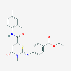 ethyl 4-({(2Z)-6-[(2,4-dimethylphenyl)carbamoyl]-3-methyl-4-oxo-1,3-thiazinan-2-ylidene}amino)benzoate