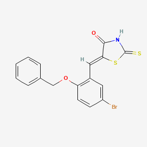 molecular formula C17H12BrNO2S2 B11676371 5-(2-(Benzyloxy)-5-bromobenzylidene)-2-thioxothiazolidin-4-one 