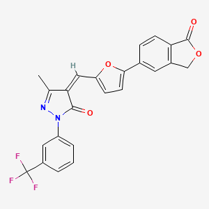 (4Z)-5-methyl-4-{[5-(1-oxo-1,3-dihydro-2-benzofuran-5-yl)furan-2-yl]methylidene}-2-[3-(trifluoromethyl)phenyl]-2,4-dihydro-3H-pyrazol-3-one