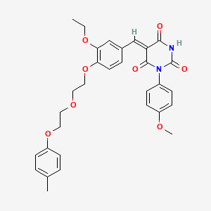 (5Z)-5-(3-ethoxy-4-{2-[2-(4-methylphenoxy)ethoxy]ethoxy}benzylidene)-1-(4-methoxyphenyl)pyrimidine-2,4,6(1H,3H,5H)-trione