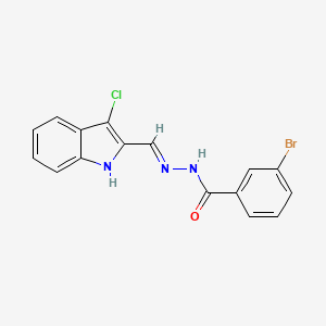 molecular formula C16H11BrClN3O B11676415 3-bromo-N'-[(E)-(3-chloro-1H-indol-2-yl)methylidene]benzohydrazide 